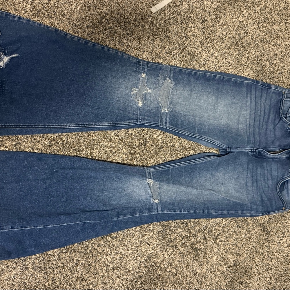 Blue Distressed Women Jeans